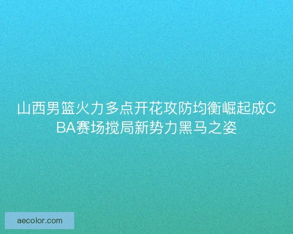 山西男篮火力多点开花攻防均衡崛起成CBA赛场搅局新势力黑马之姿
