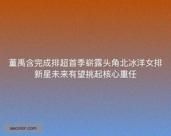 董禹含完成排超首季崭露头角北冰洋女排新星未来有望挑起核心重任